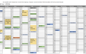 Agenda 2026 Tournois Taropale