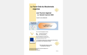 Tournoi régional le samedi 3 janvier 2026