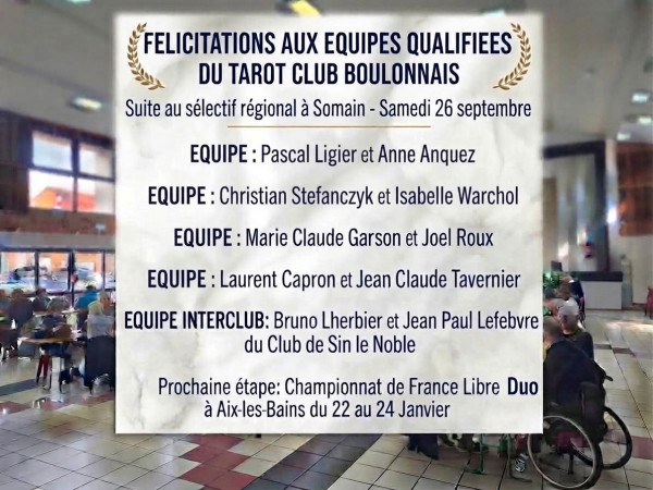 Sélectif Libre Duo du 26 septembre
