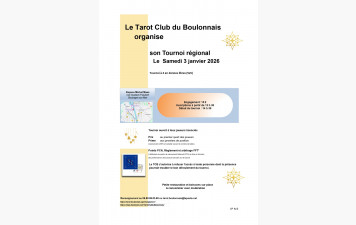 Tournoi régional le samedi 3 janvier 2026