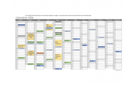 Agenda 2026 Tournois Taropale