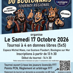 TOURNOI REGIONAL LE 17 OCTOBRE